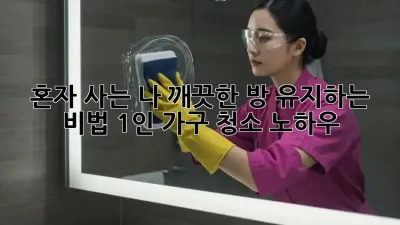 혼자 사는 나, 깨끗한 방 유지하는 비법! 1인 가구 청소 노하우